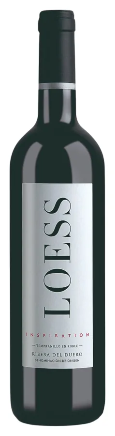 Botella de LOESS INSPIRATION, vino tinto de Ribera del Duero